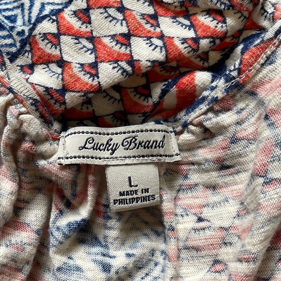 Lucky Brand Aztec soft cotton belted tank dress - Picture 7 of 9